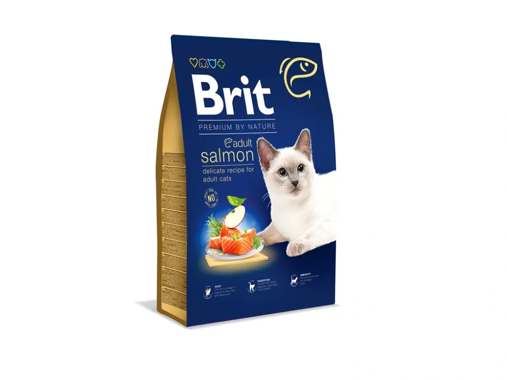 Brit Premium by Nature Cat Adult Salmon granule pro kočky 8 Kg