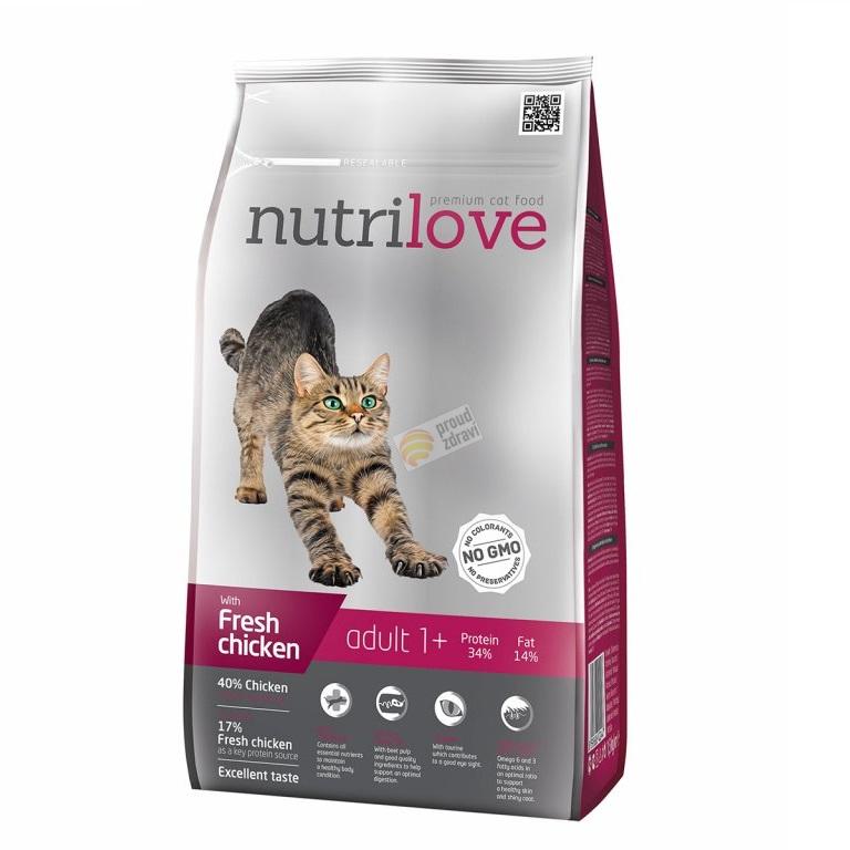 Nutrilove GRANULE pro kočky Adult 1+ s čerstvým kuřecím 1,5 kg (min. trvanlivost do 5.11.2023)