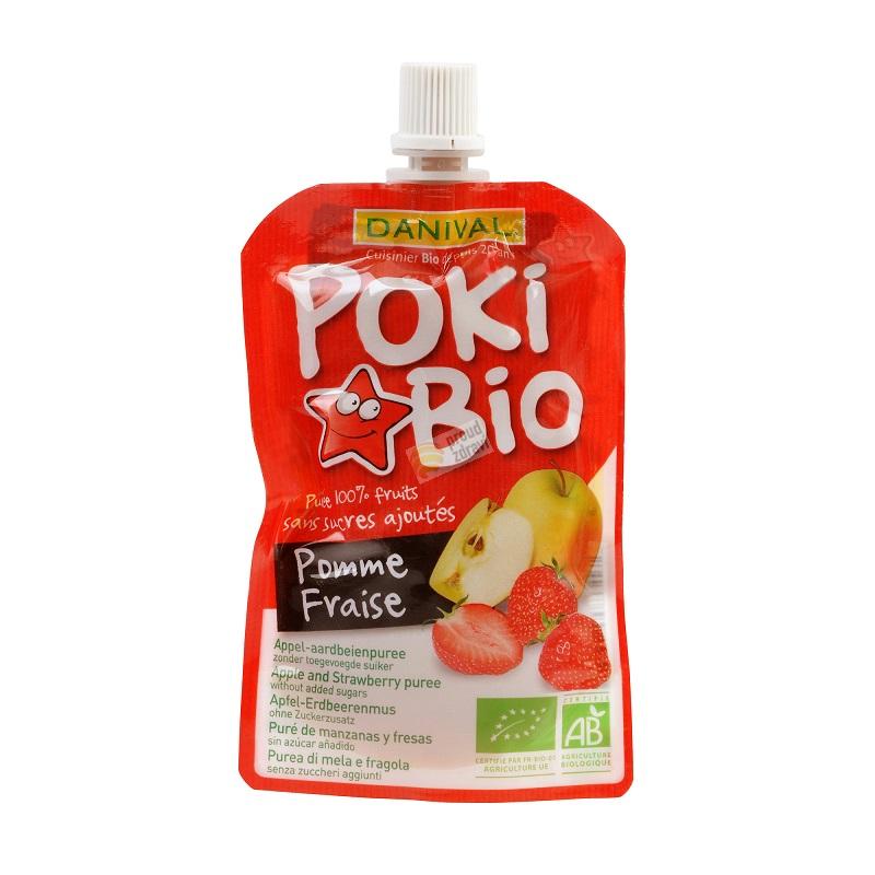 Pyré jablečno-jahodové POKI 90 g BIO DANIVAL