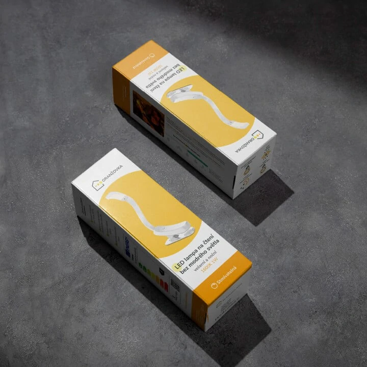 LED lampa na čtení ORANŽOVKA bez modrého světla – stmívatelná | bílá