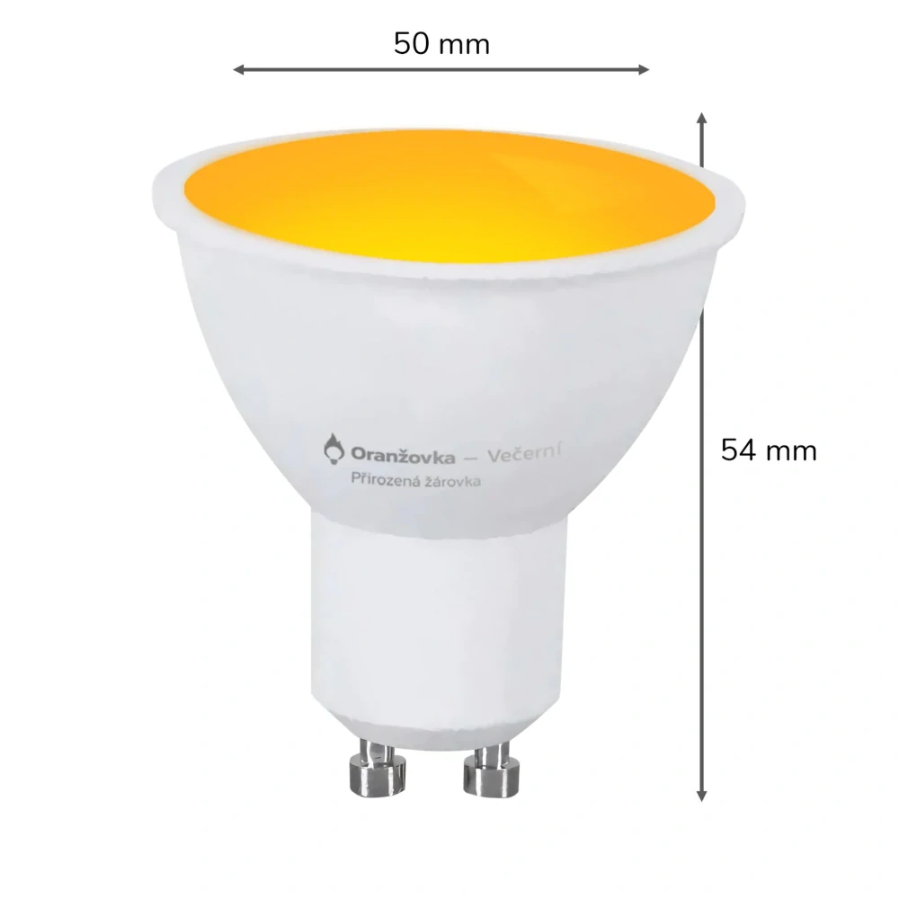 LED žárovka ORANŽOVKA bez modrého světla GU10 3,5W 1600K