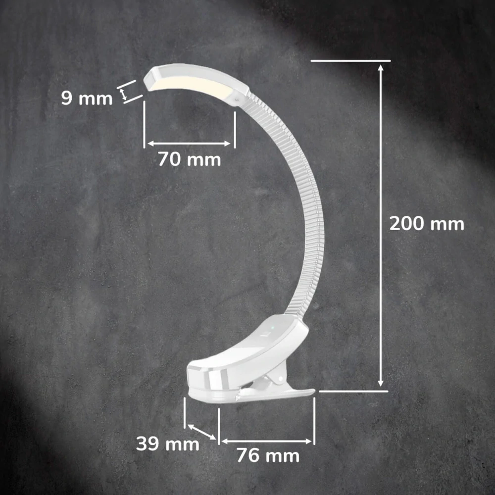 LED lampa na čtení ORANŽOVKA bez modrého světla – stmívatelná | bílá