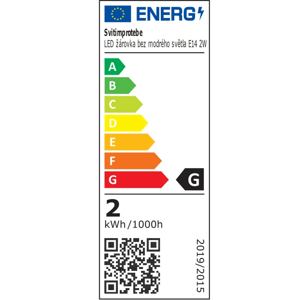 LED žárovka ORANŽOVKA bez modrého světla E14 2W 1600K