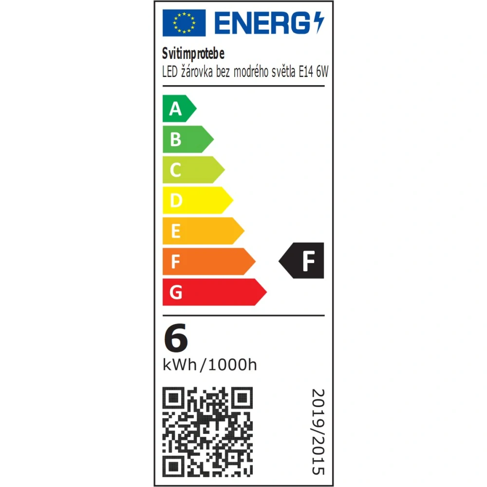 LED žárovka ORANŽOVKA bez modrého světla E14 6W 1600K