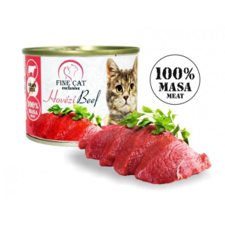 FINE CAT EXCLUSIVE konzerva pro kočky HOVĚZÍ, 100 % MASA 200 g