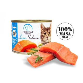 FINE CAT EXCLUSIVE konzerva pro kočky LOSOS, 100 % MASA 200 g