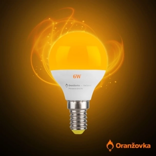 LED žárovka ORANŽOVKA bez modrého světla E14 6W 1600K