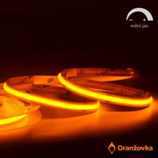 Večerní COB LED pásek ORANŽOVKA bez modrého světla 11 W/m 1600K