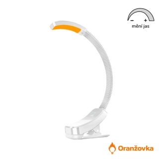 LED lampa na čtení ORANŽOVKA bez modrého světla – stmívatelná | bílá