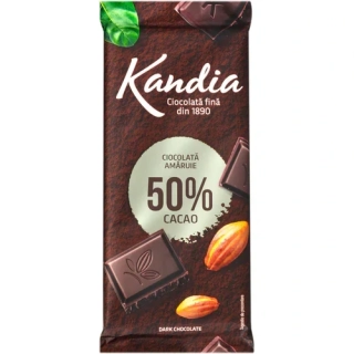 Čokoláda Kandia tmavá 50 % kakaa, 80 g Rumunsko