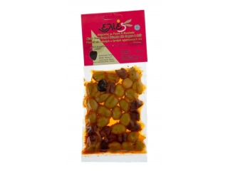 Mix zelených a černých oliv ILIDA bez pecky s chilli a oregánem 100 g Řecko