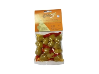 Olivy zelené ILIDA bez pecky plněné PIRI PIRI papričkou 100 g Řecko
