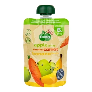 Ovocná kapsička 100 % jablko, karotka, banán BIO 90 g